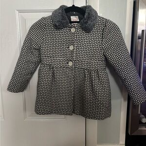 Stylish toddler girl Black and White Coat